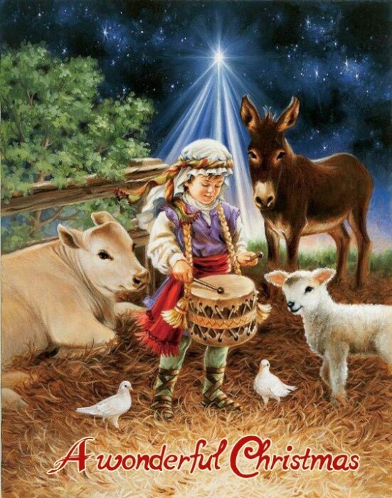 Католическое Рождество открытка с иисусом