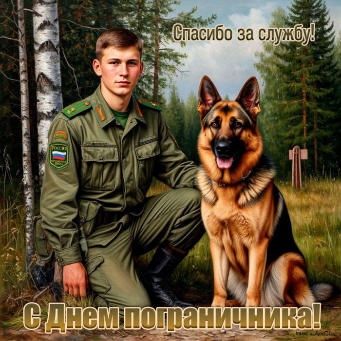 Красивая новая открытка на день пограничника